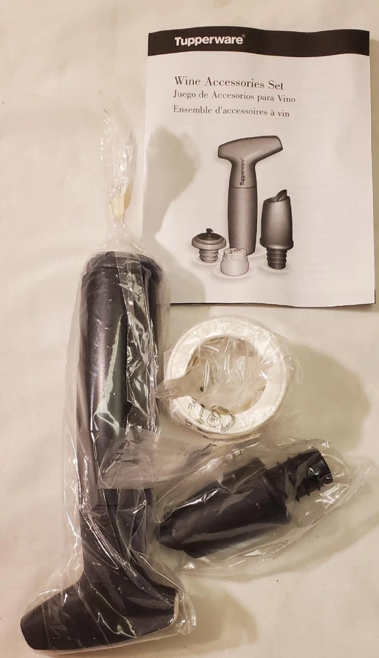 Tupperware Wine Accessories Set Black - Image 2 of 4