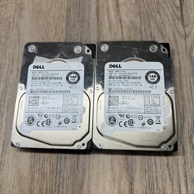 2 Dell W328K 146GB 15K SAS 2.5'' 6Gbps Hard Drive Toshiba MBE2147RC For Dell R710