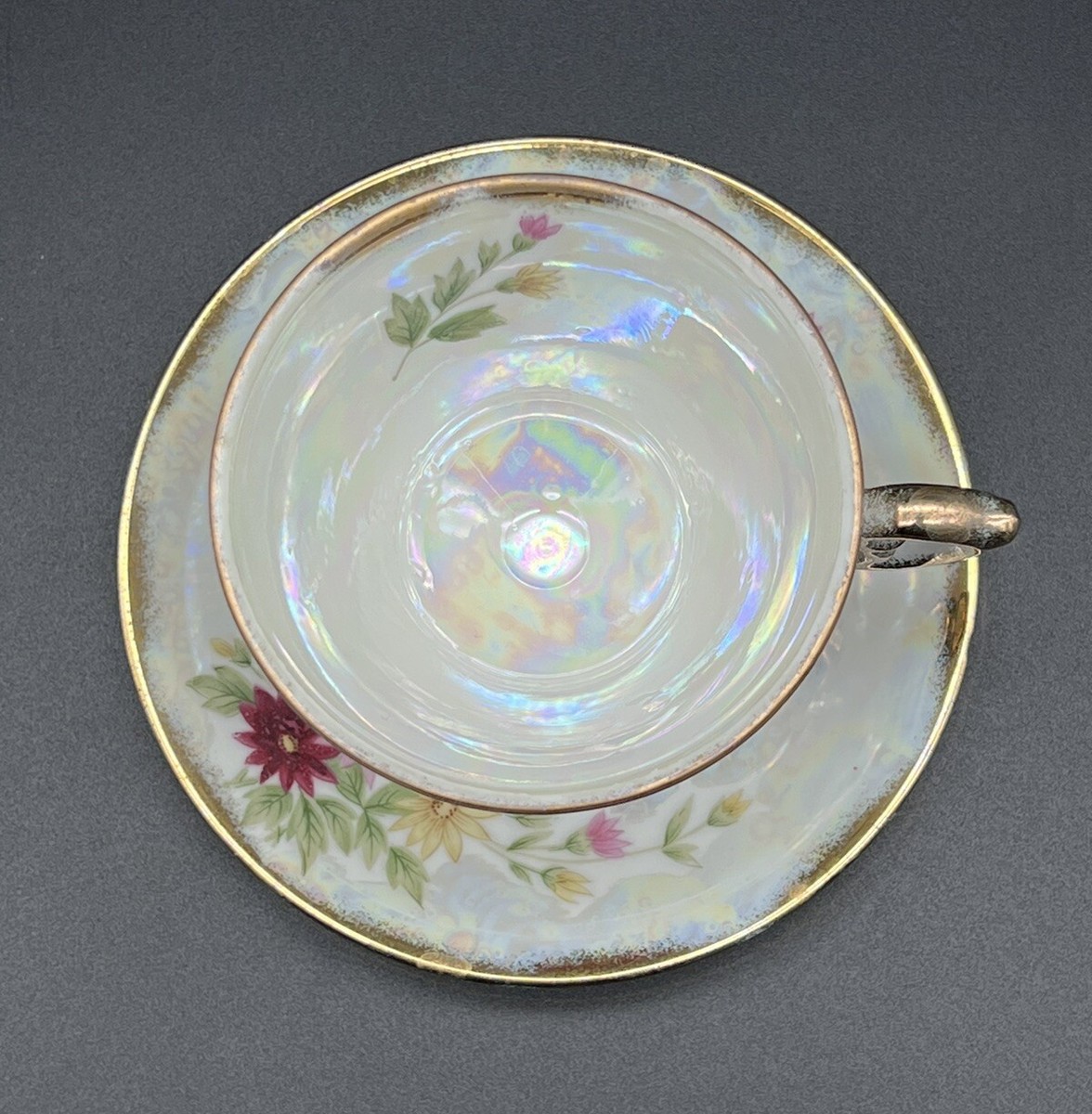 【sss】ヴィンテージ陶器パレット Vintage Royal Sealy China Japan Lusterware Teacup & Saucer