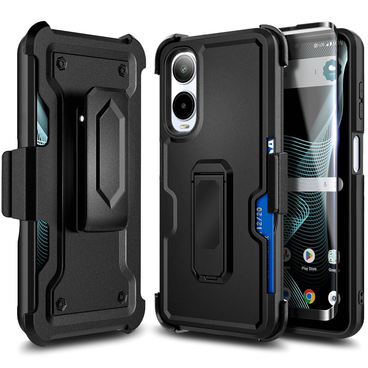 For AT&T Verge (SL219A) Holster Case Kickstand Belt Clip Cover +