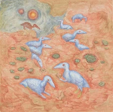LEONORA CARRINGTON Surrealism Art Poster or Canvas Print "Desert Dorgys"