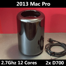 2013 Mac Pro  2.7 GHz 12 Cores  Dual AMD D700  128GB RAM  1TB NVMe SSD