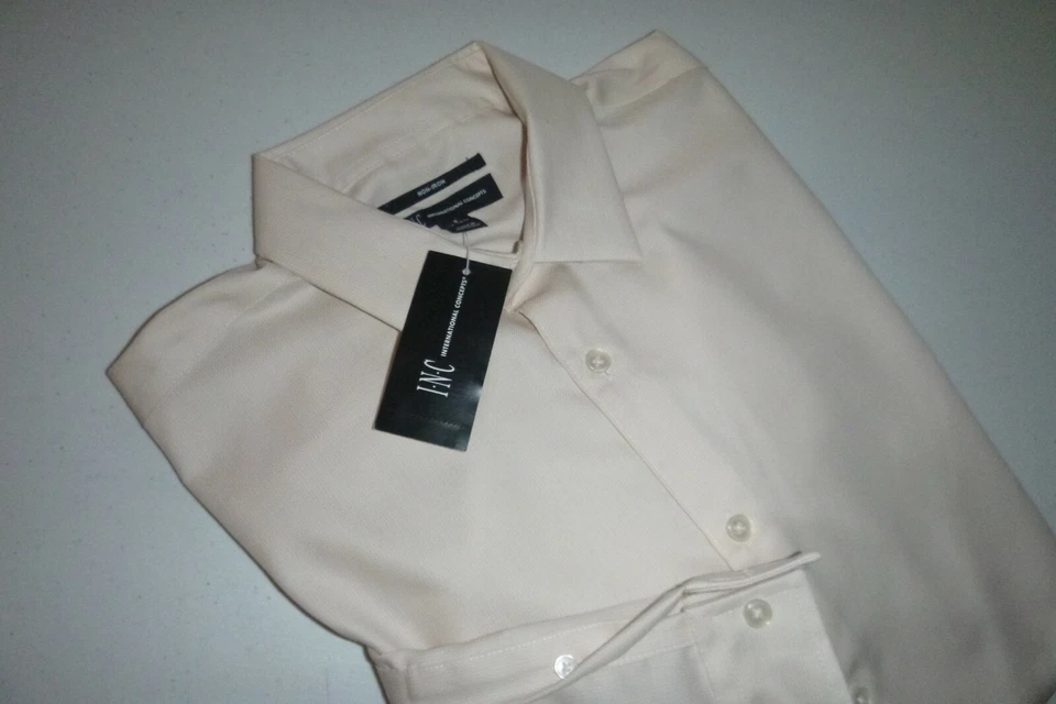 INC International Concepts Camisa de Vestir Informal Calce Regular Talla: Pequeña 14.5 - Rosa Foto 3 de 4