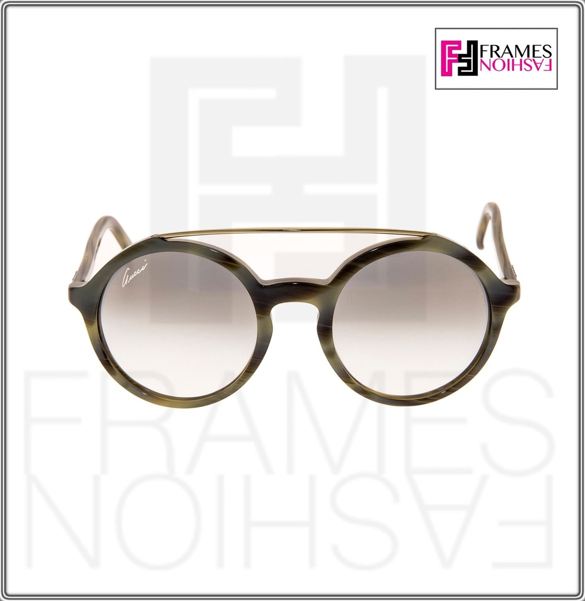 サングラス GUCCI Green round sunglasses 831871_J0740_3560_002_100_0000