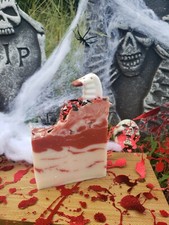 Bite Me Vampire Fangs Teeth Blood Halloween Themed Bar Soap cold process