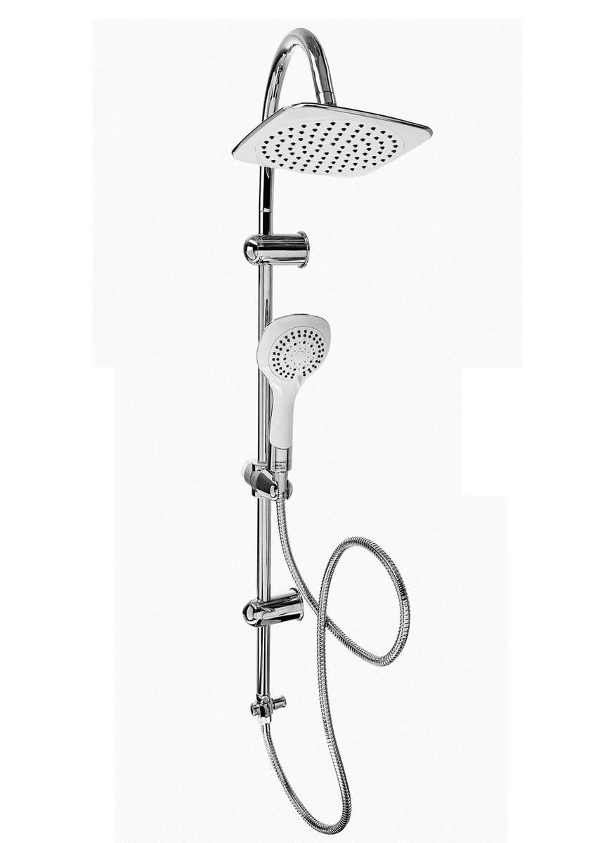 IMEX Duschset LINE – Einhebel-Armatur Mit Handbrause, Großer Regendusche & 1,5 M Schlauch, Verchromt