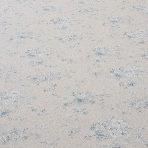 Zen Rose French Faded Blue Fabric 140cm Vintage Country Curtain Upholstery Blind - Picture 5 of 7