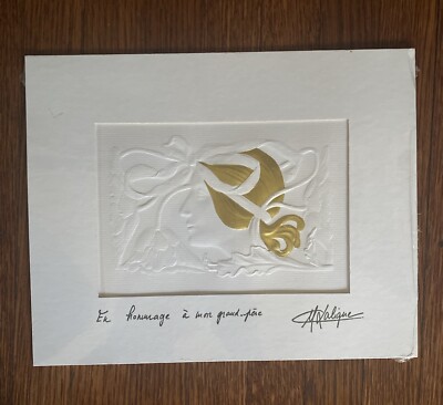 1989 Lalique Society Enrollment Limited Edition embossed reproduction print-New