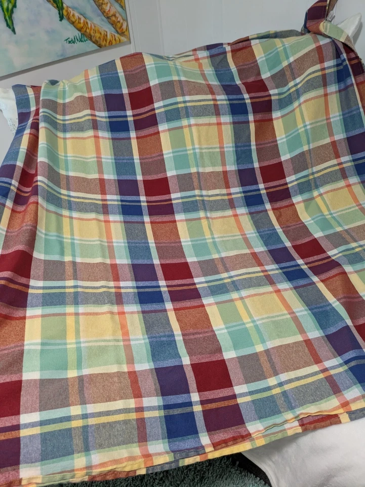 Mainstays 55 X 102 Rectangular Multicolor Rainbow Plaid Tablecloth - Image 2 of 4