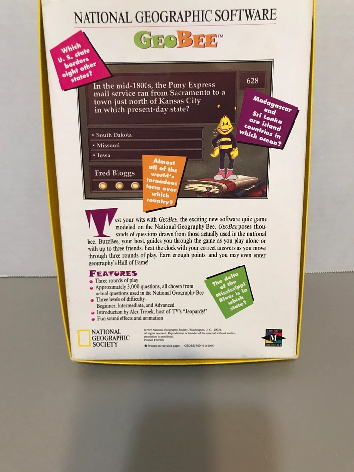 VINTAGE 1995 GEO BEE Software by National Geographic Society - Image 2 of 4