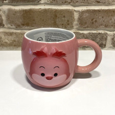 DISNEY STORE Pink Cheshire Cat Tsum Tsum Embossed Mug Alice Wonderland NEW