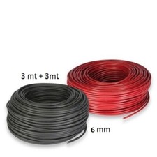 Coppia Cavo Solare 3mt Rosso+3 mt Nero 6mm Fotovoltaico