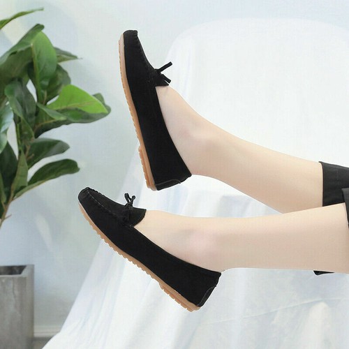 Womens Ladies Bow-Knot Moccasins Slip on Flat Loafers Comfort Boat Shoes Pumps - Foto 34 di 49