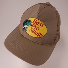Bass Pro Shops Youth Tan Trucker Hat Mesh Back Fishing Cap Adjustable Logo