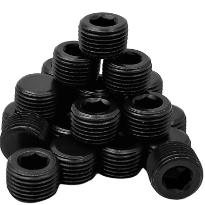 20 X NPT Pipe Plugs 3/8'' Steel Male NPT Thread Allen Head Pipe Plug Hex Socket