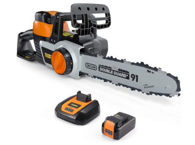 TECCPO 12In Portable Cordless Chainsaw electric 40V Mini Chain Saw w/ Battery