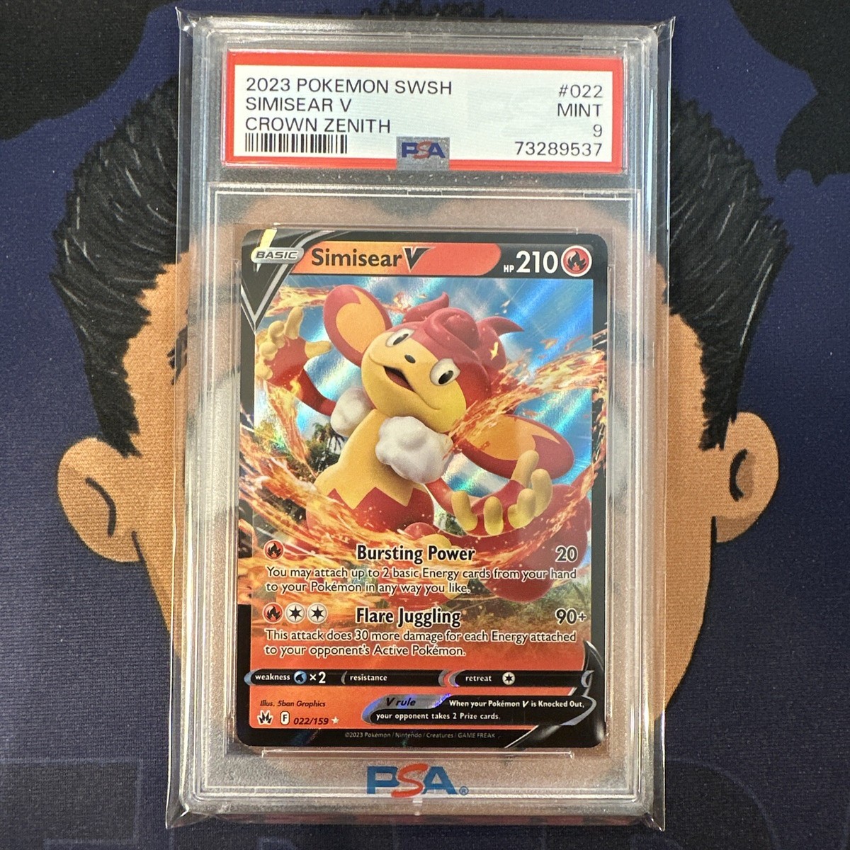PSA 9 MINT 2023 Pokemon Crown Zenith SIMISEAR V #022 Ultra Rare