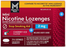 Member's Mark Mini Nicotine Polacrilex 2mg Cherry Ice flavor  216 Lozenges