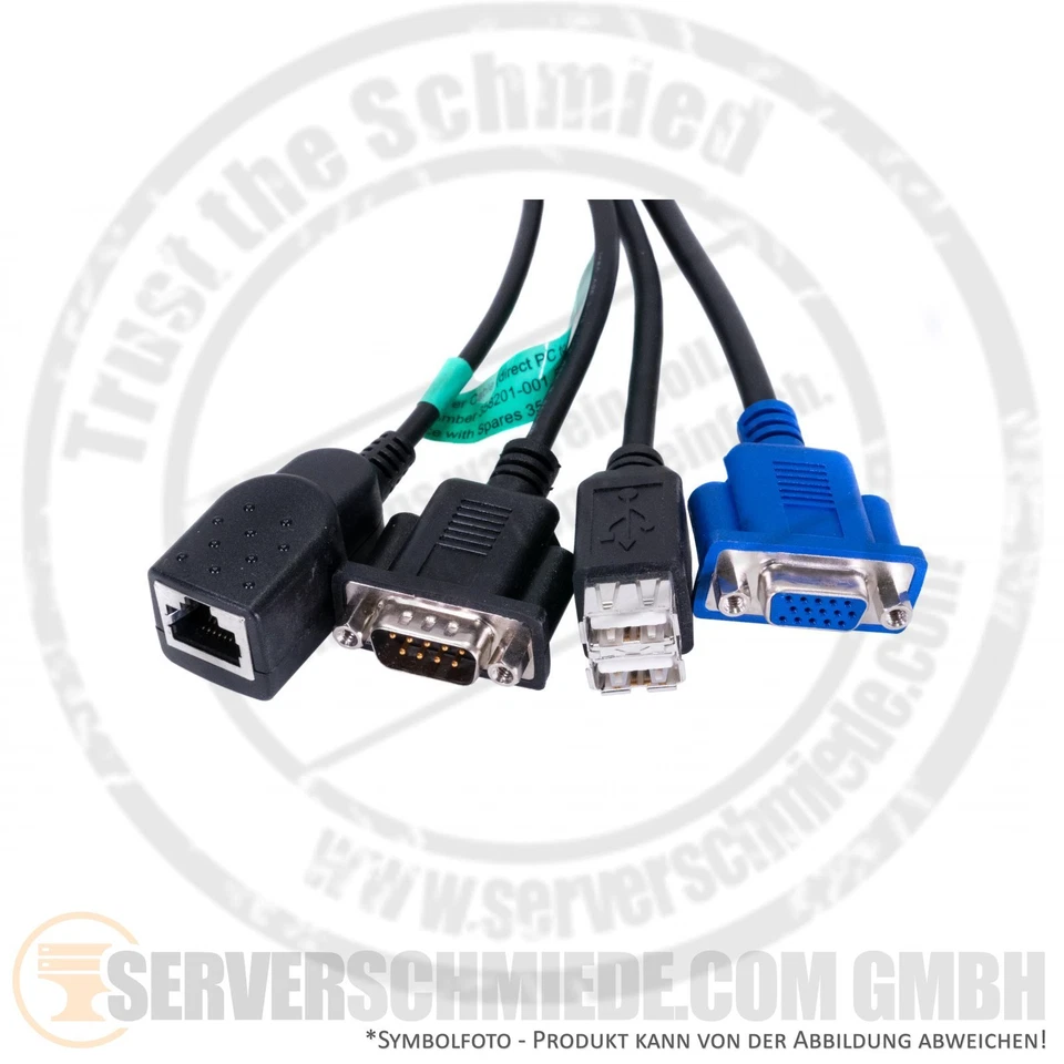 HP Local I/O SUVI Diagnostic cable 1x iLO to 1x RJ45 2x USB 1x VGA 1x RS232 3582 - Image 2 of 3