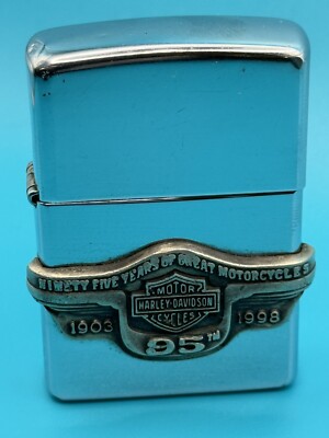 Vintage 1998 Harley Davidson 95th Anniversary Emblem HP Chrome 