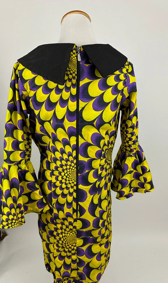 Handmade Purple Gold Wizard Whimsical Dress Flare sleeve M/L Costume - Image 3 of 3