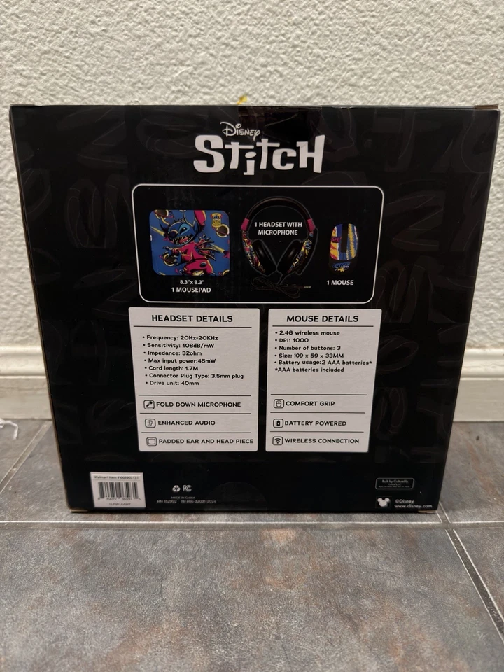 NEW DISNEY LILO & STITCH Headset / Wireless Mouse / Mousepad - Image 2 of 3
