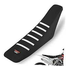 White Stripe Universial Seat Cover for Dirt Bike - Motorcycle Motorcross Black