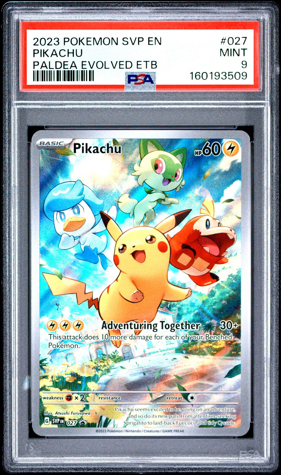 2023 POKEMON SVP EN-SV BLACK STAR PROMO #027 PIKACHU PSA 9