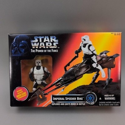 Vintage Kenner Star Wars POTF Imperial Speeder Bike Biker Scout 1995 Boxed Set