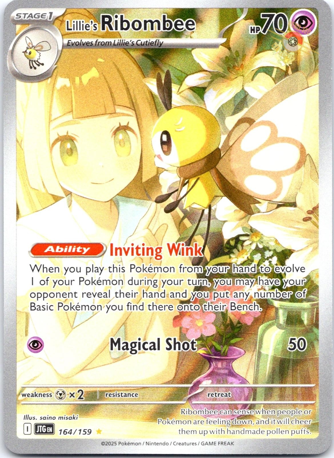 Lillie's Ribombee 164/159 Illustration Rare Journey Together Pokemon Card NM TCG