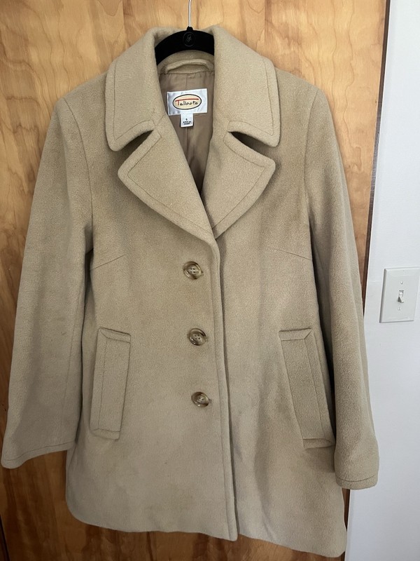 Talbots Camel Color Wool Blend Angora Rabbit Hair Coat Size 6