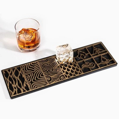 New Ash Harbor ''Elements'' Patterns Ice Design Tray Stamp Bartender Accessories