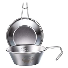 CAMPINGMOON 2pcs Set Stainless Steel Camping Sierra Cup 310ml S-220-2P 2pcs Set