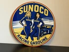 Sunoco Racing Gasoline Pinup Vintage  Style Metal Sign Advertise In HI Gloss