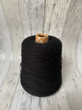 Vintage Black Yeoman Yarns Cone Acrylic Wool 379g Machine Knitting Dye 663