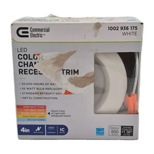 Commercial Electric Dimmable Integrated LED Recessed Light Trim 4" 1002 936 175