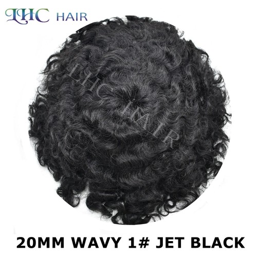 LYRICALHAIR Lace Front Afro Toupee For Black Men Human Hair Units Soft Hairpiece - Picture 18 of 24