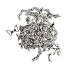 60Pcs Angel Wing Charms Pendants Spacer Beads for Jewelry Making Supply Bracelet