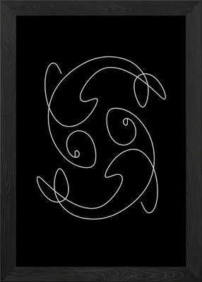 Zwei Fischschnur Kunst Gerahmtes Wandbild Poster Leinwanddruck Bild