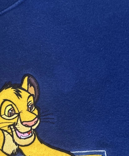 Disney Lion King 90’s Youth LG 10-12 Simba State Champion Navy Sweatshirt •FLAW - Picture 13 of 16