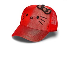   NWT Hello Kitty Red Baseball Cap Trucker Hat Cosplay Youth One Size Red