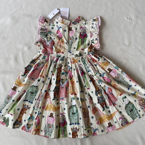 NWT Pink Rooster Artist Collaboration Girls Leila Dress Circus Animals Size 5 - Picture 4 of 14