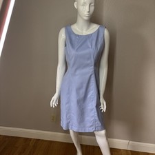 Talbots Work Career Dress Size 10 Sleeveless Tank Light Blue Lined Nice
