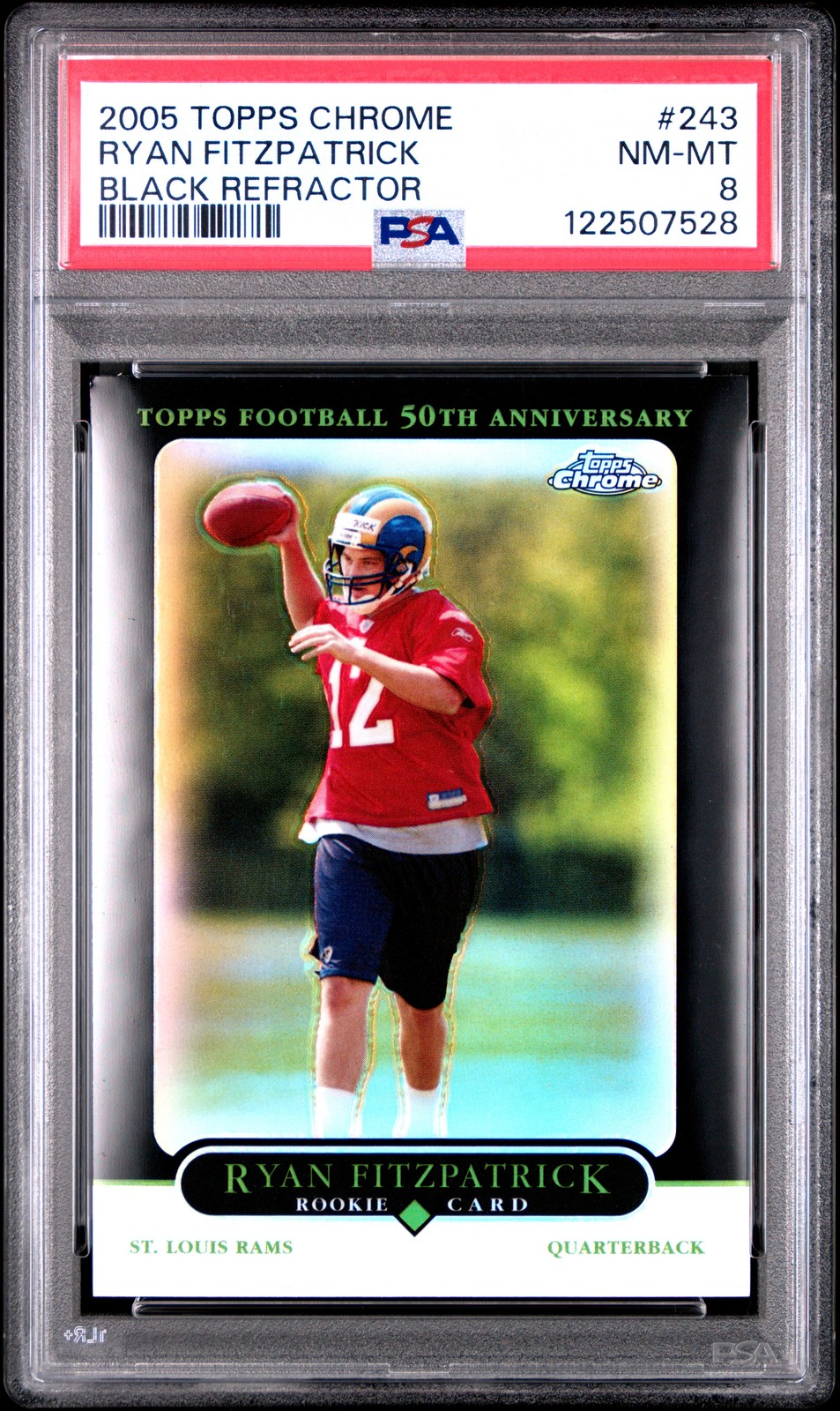 2005 Topps Chrome #243 Ryan Fitzpatrick Black Refractors #/100 PSA 8 NM-MT