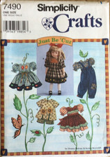 SIMPLICITY CRAFTS 7490 18" DOLL CLOTHES SEWING PATTERN 1997 CUT