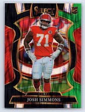 2025 Panini Select - Concourse Josh Simmons #8 Green Prizm  (RC)