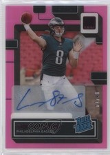 2022 Panini Clearly Donruss Rated Rookie Pink 8/10 Carson Strong #61 Auto 12ty