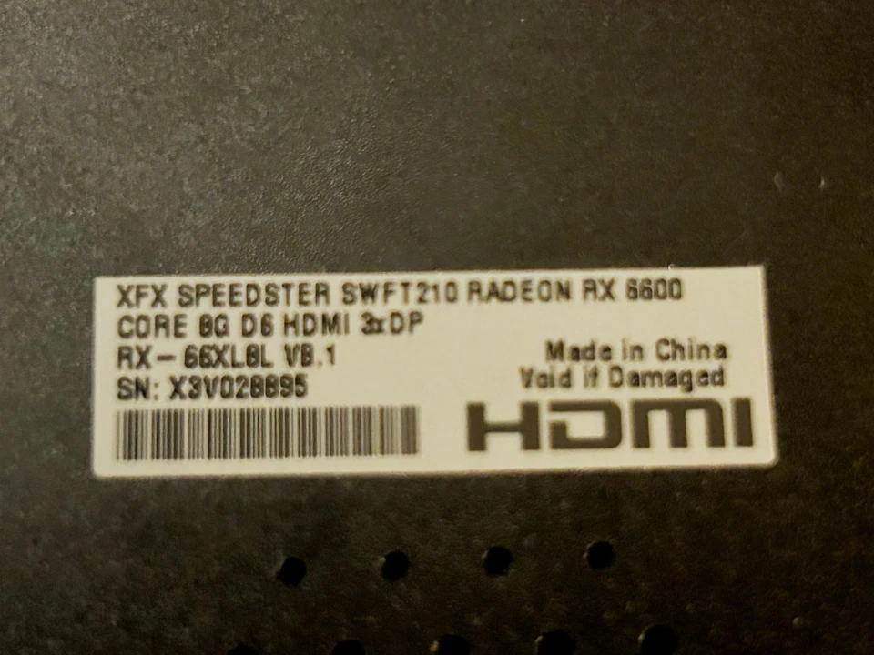 XFX Speedster SWFT 210 AMD Radeon RX 6600 Core Gaming 8GB GDDR6 Graphics Card - Image 4 of 4