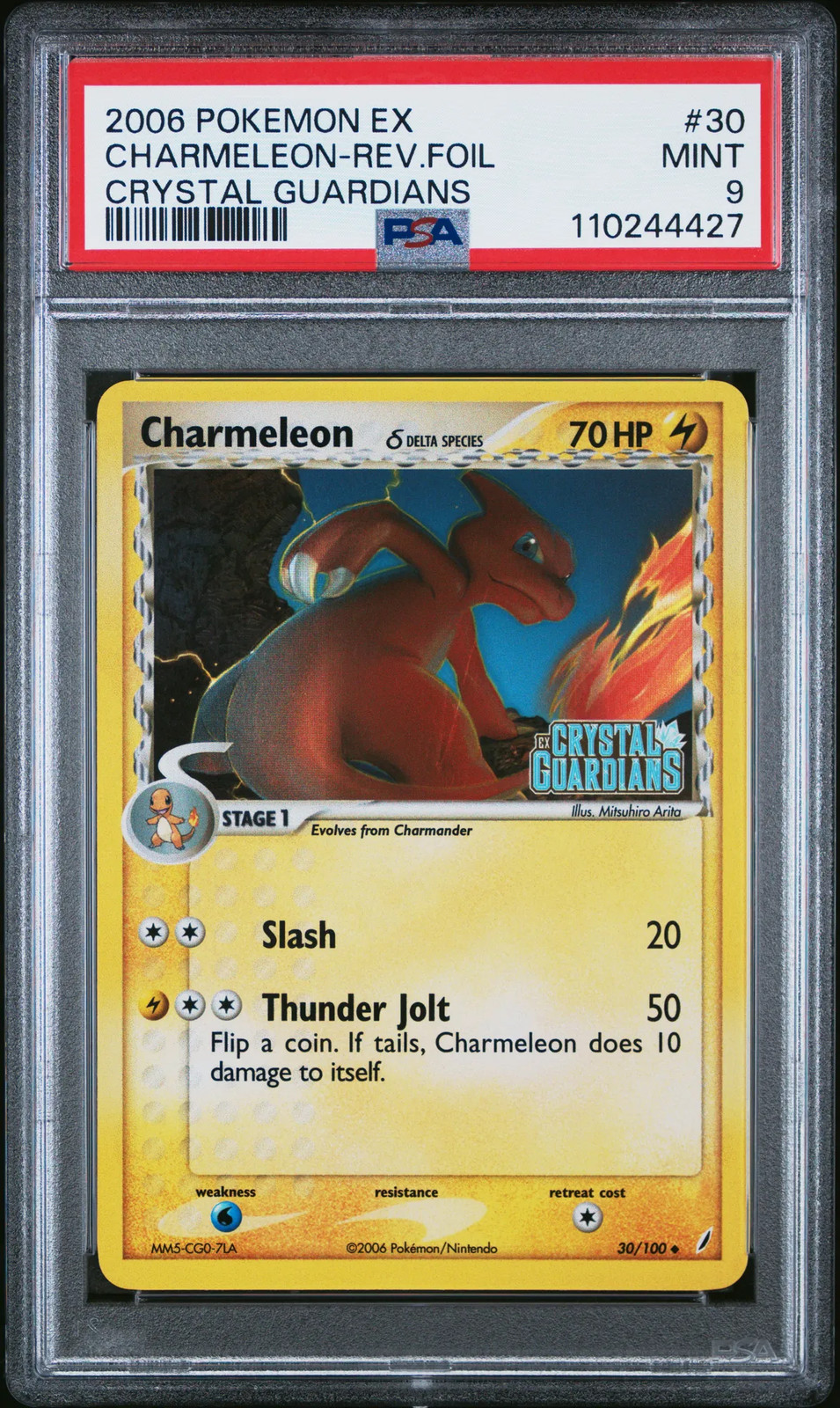 Charmeleon 2006 Pokemon Crystal Guardians Reverse Holo PSA 9 #30