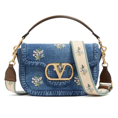 NEW VALENTINO GARAVANI $3600 DENIM FLORAL ALLTIME SUMMER CROSSBODY BAG PURSE NWT